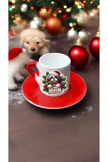 Copy - Red New Year's Turkish Coffee Cup