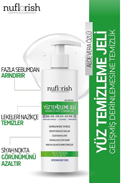 Aleo Vera Özlü Arındırıcı Ve Yenileyici Yüz Temizleme Jeli / Face Cleansing Gel 200 ml