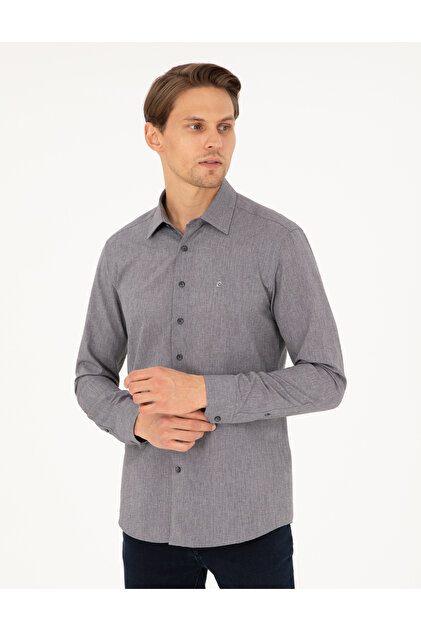 Pierre Cardin Anthracite Slim Fit Long Sleeve Shirt 50297468-Vr006- Trendyol