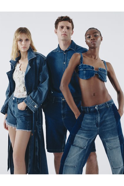 Wide Leg Cargo Jeans High Waist Pocket Double Color - Bianca Wide Leg Jeans