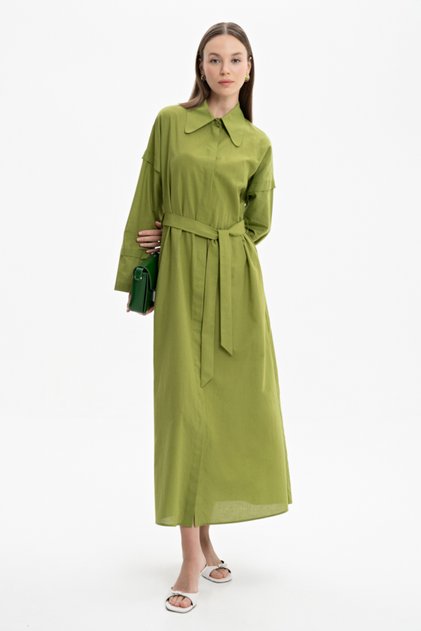 Voile Shirt Dress with Sleeves Detail