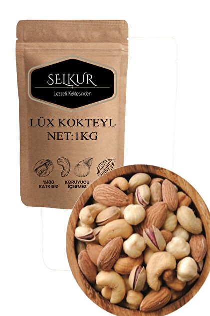 Lüx Karışık Kuruyemiş Kokteyl 1kg(KAJU-BADEM-FINDIK-ANTEP FISTIĞI EŞİT MİKTAR)