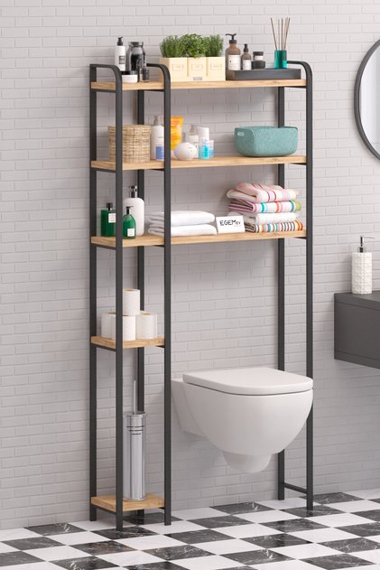 Wc Arkası çok amaçlı Banyo Düzenleyici Klozet Rafı Klozet Üstü Raf Ve fırçalık Havluluk