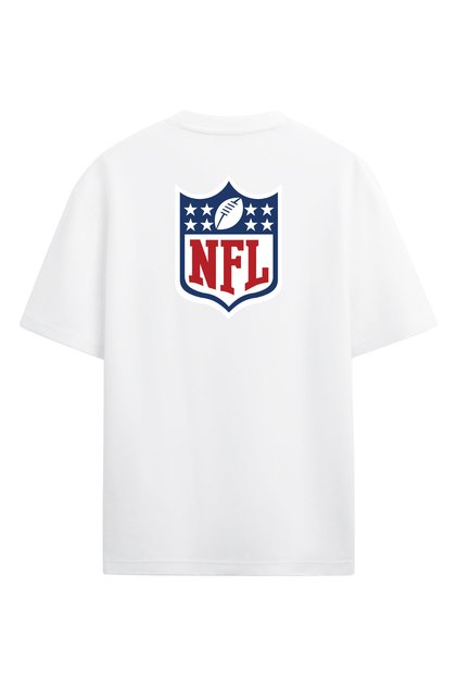 Back Printed Nfl Logo White Oversize T-Shirt American Football