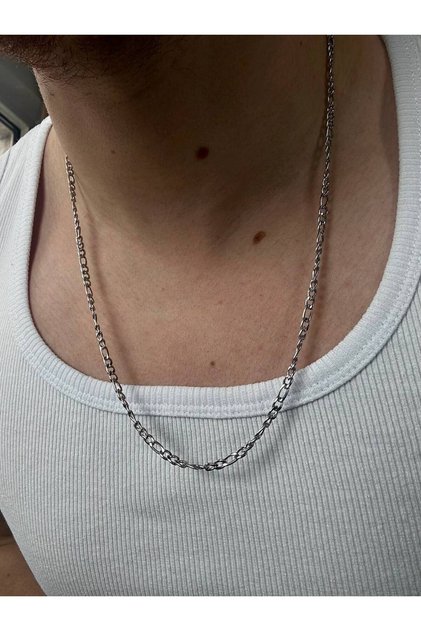 Men's Thick Figaro Necklace Colorfast Rustproof Tarnish Sturdy Long Lasting Steel