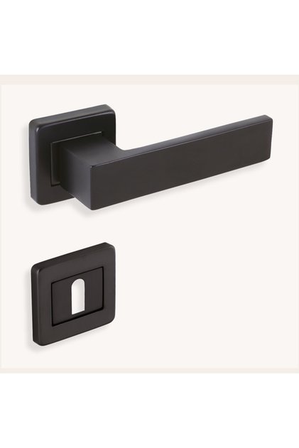 Sofuoğlu Stainless Luxury Orkide Square Rosette Matte Black (ROOM) Door Handle Aluminum / Steel