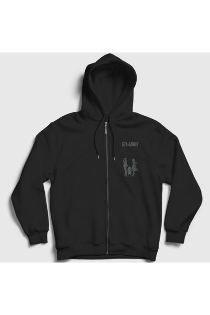 Unisex Black Poster V2 Anime Spy X Family Zip Hooded Sweatshirt318638tt