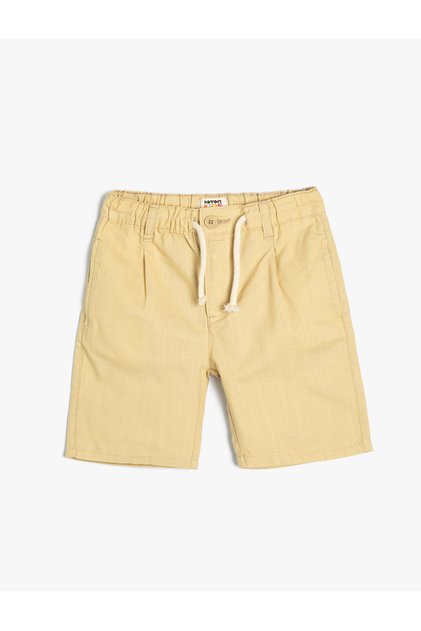 Basic Chino Shorts Pocketed Cotton Tie Waist