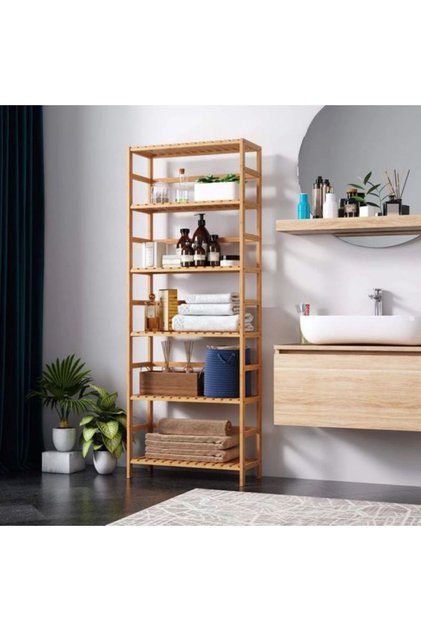 6 Raflı Ahşap Kitaplık 170x60