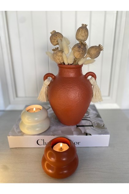 KÜP VAZO ( KÜÇÜK BOYDUR 18 CM ) ŞAMDAN SETİ