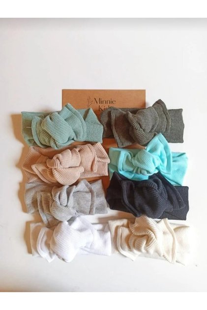 Baby Girl Ribbed Bandana Set of 8