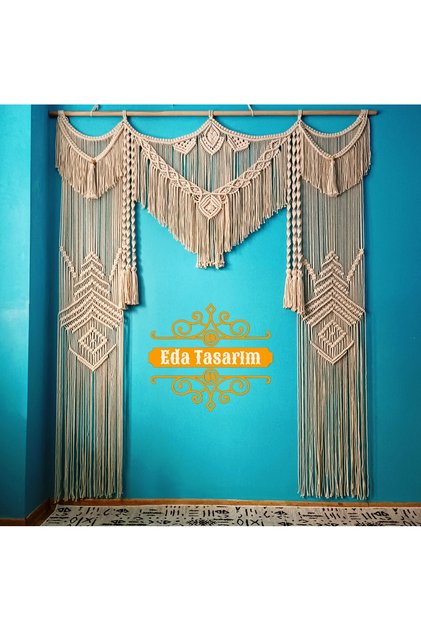 Makrome Perde Arka Fon Zarif Model 160x200cm