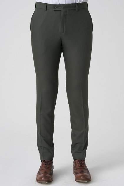 Alcobaça P1026 Slim Fit Kumaş Pantolon Yeşil