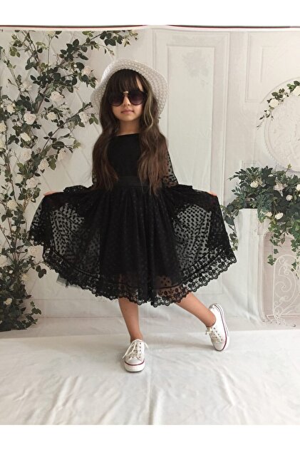 blue dress for baby girl Black Lace Birthday Dress Fluffy Princess Dress – marryshe