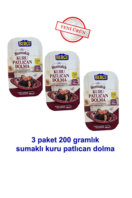 kuru patlıcan dolma 200 gramlık 3 adet