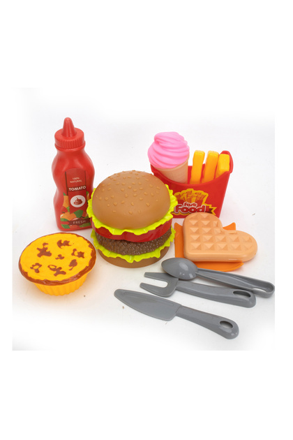 Play Fast Food Toy for Kids - Pretend Play Multicolor Set, Ages 3+