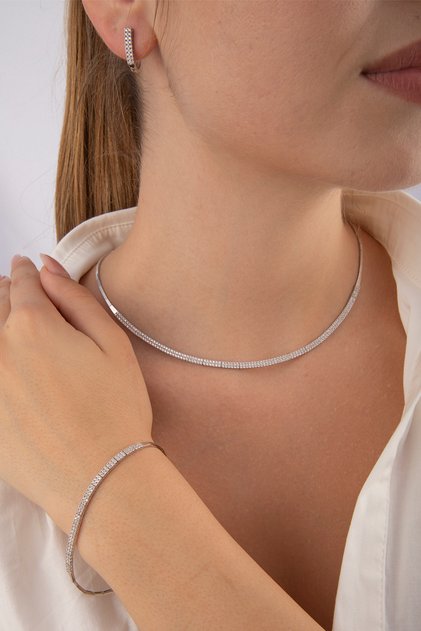 14 Ayar Altın Çift Sıra Su Yolu Set