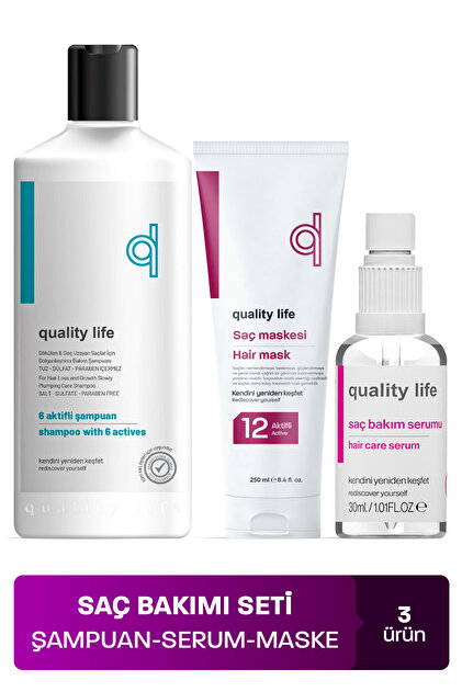 Quality Life Saç Bakım Seti - Şampuan Serum Saç Maskesi - Saç