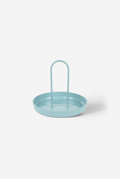 Blue Metal Jewelry Organizer - Round Accessory and Makeup Stand - Candy