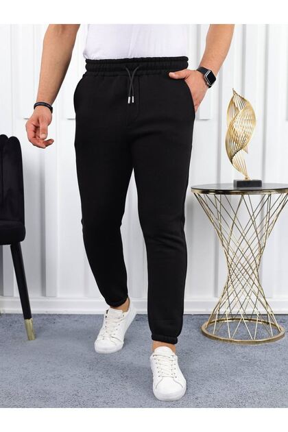 Elastic Jogger Sweatpants with Elastic Cuffs, Thick Winter Style with Fleece Inside (Original Model)