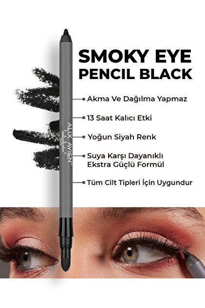 Alix Avien Siyah Smoky Göz Kalemi - Buğulu Göz Makyajı Ve Dumanlı
