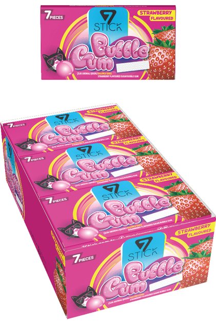 Şekerli 7'li Çilek Aromalı Sakız 14,5gr (24 ADET)