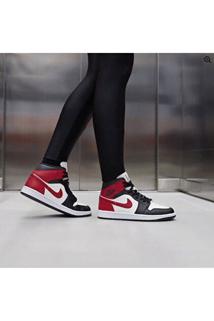 Nike Air Jordan 1 Mid Bred Toe (W) Unisex Spor Ayakkabı - Fiyatı