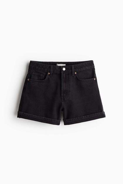 High-waisted denim shorts