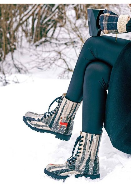 Women's Vegan Leather Black Zippered Long Boots - You Are The Color Of My Life Design