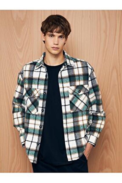 Tommy Hilfiger Erkek TJM CHECK SHERPA OVERSHIRT EXT Mont - Siyah