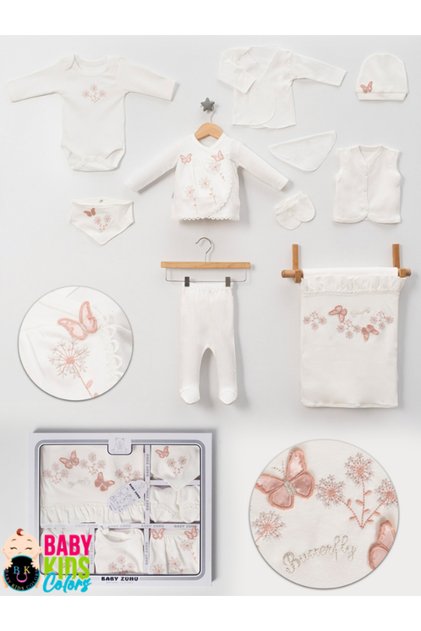 Luxury Butterfly Newborn Hospital Discharge 10-Piece Bodysuit Set (Boxed)