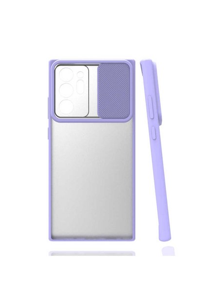 Galaxy Note 20 Ultra - Case Slide Sliding Back Frosted Lens Cover - Lilac