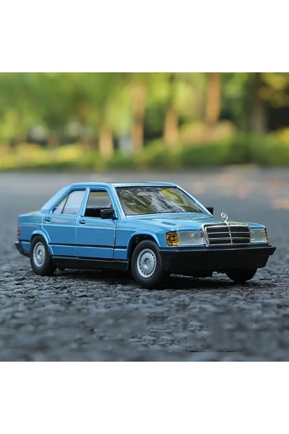 Burago 1/24 mercedes benz 190e 2.6 model vehicle blue 17.7cm x 5.5cm x 7.3cm