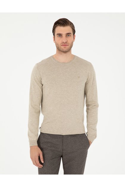 Kum Melange Slim Fit Crew Neck Basic Sweater 50296621-Vr123