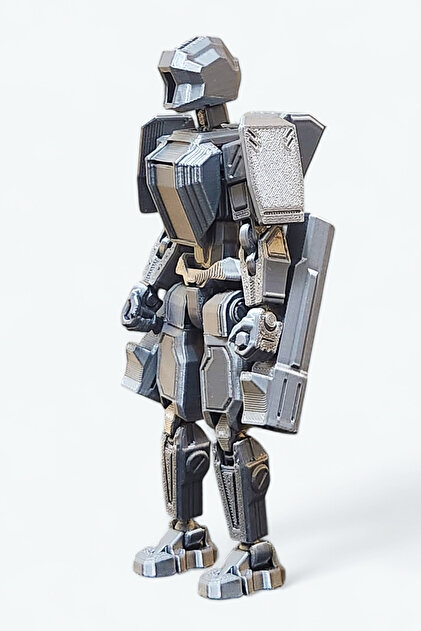 Suelo Butik Cyborg 13 Zırhlı Robot Dummy Gümüş Gri Tüm Eklemleri