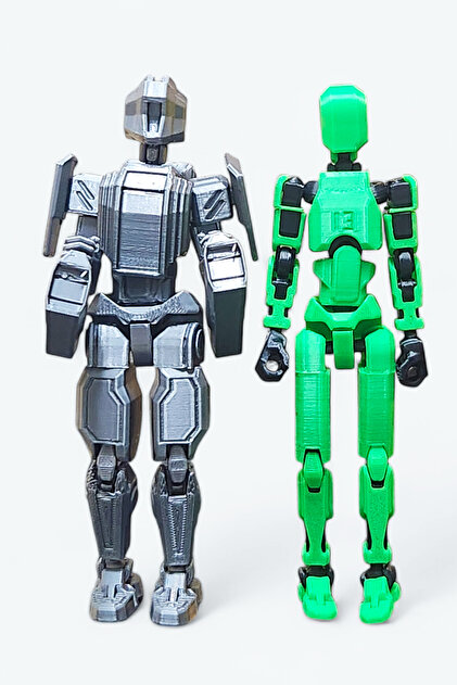 Suelo Butik Cyborg 13 Zırhlı Robot Dummy Gümüş Gri Tüm Eklemleri