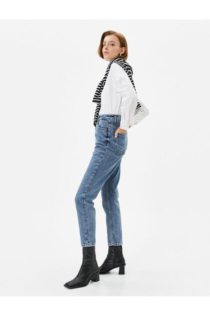 High Waist Jeans Relaxed Fit Straight Lightweight Skinny Short Leg - Mom Jean