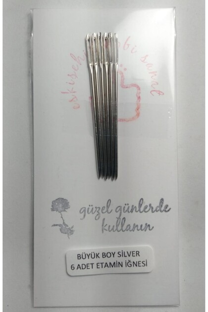 6 Pcs Large Size Silver Etamine Needle Tapestry Needle Cross Stitch Needle