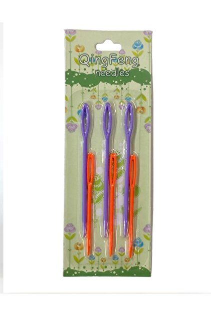 Plastik Yün Örgü Iğnesi 6'lı Set Çocuklar Için Eğitici Iğne
