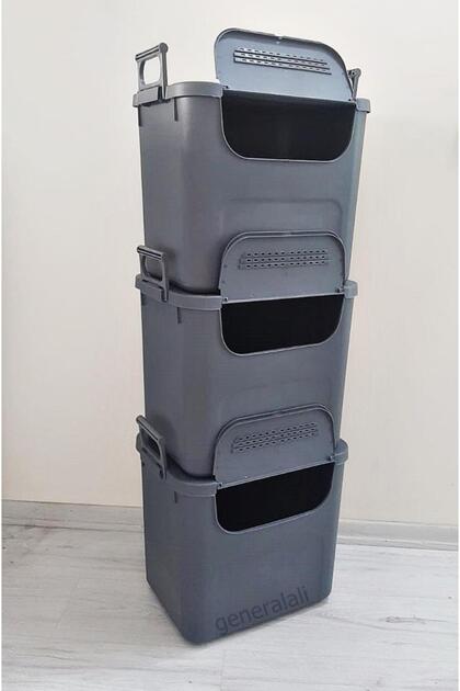 Geseus Motek Mybox 3x30 Litre Kulplu Çok Amaçlı Organizer Saklama
