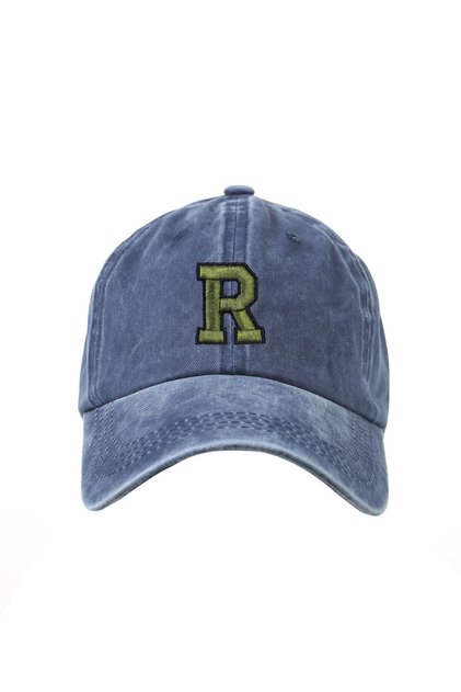 R - Washable Baseball Cap with College Font and Letter
