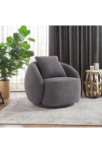 Bouclé gray chair size 85x82x78 cm