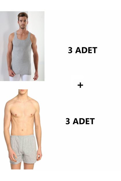 Men's 6 Pack Cotton Long Briefs and Undershirt