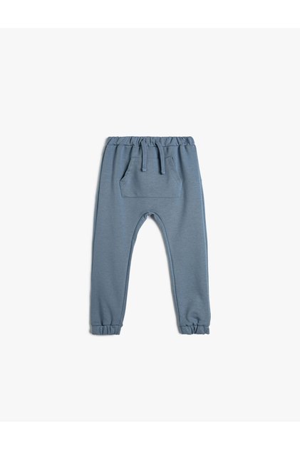 Basic Jogger Sweatpants with Kangaroo Pocket and Tie Waist