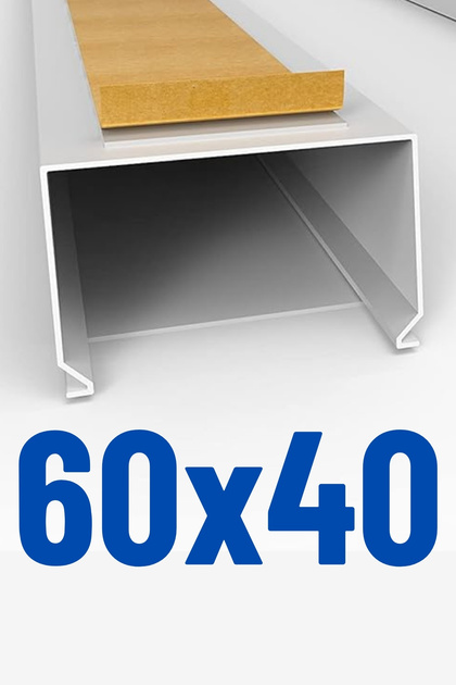60x40 Mm Beyaz Kablo Kanalı (YAPIŞKAN BANTLI) Sağlam Ambalaj 1 Mt