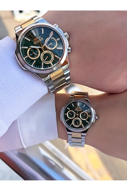 Slazenger Bay Ve Çelik Kordon Çiftlere Özel 3 Atm Suya Dayanıklı