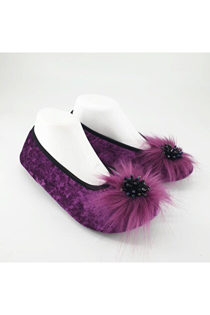Purple Colored Hedgehog Stone Home Ballerinas and Booties