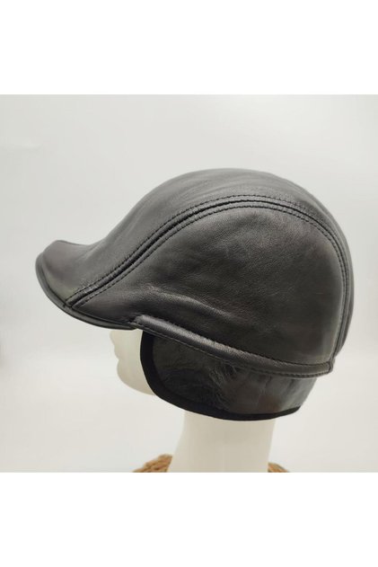Flat Front Duck Model Cap Black Color