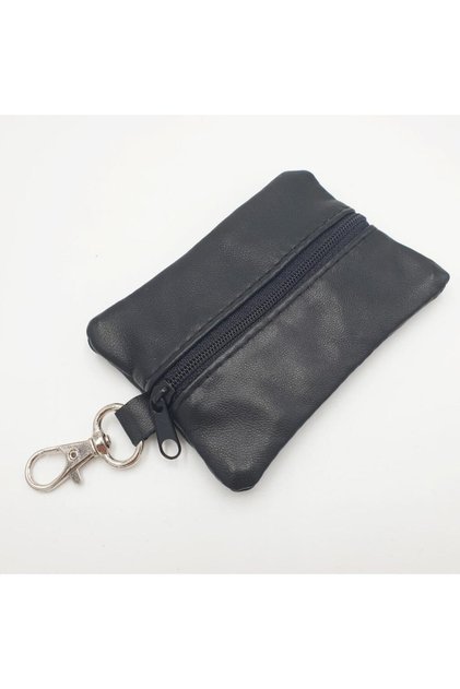 Zippered Leather Keychain