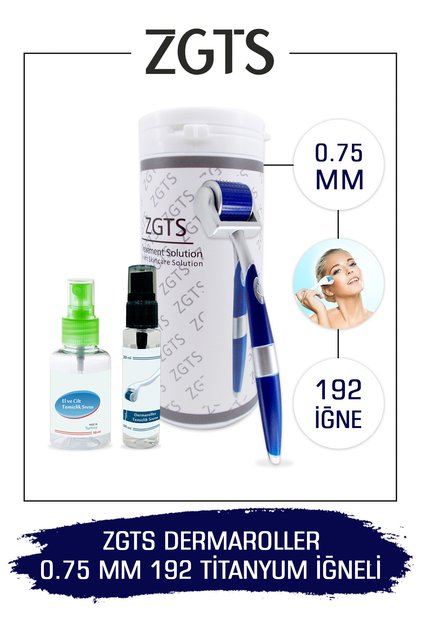 Dermaroller - 0,75 mm Ölçü - 192 Titanyum İğneli - Saç Sakal Yüz ve Cilt Bakım Derma Roller